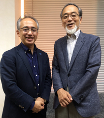左：日本知育玩具協会　藤田篤理事 右：東京大学名誉教授　汐見稔幸先生